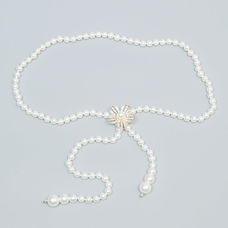 Ceinture ornementale féminine avec chaîne de taille en perles