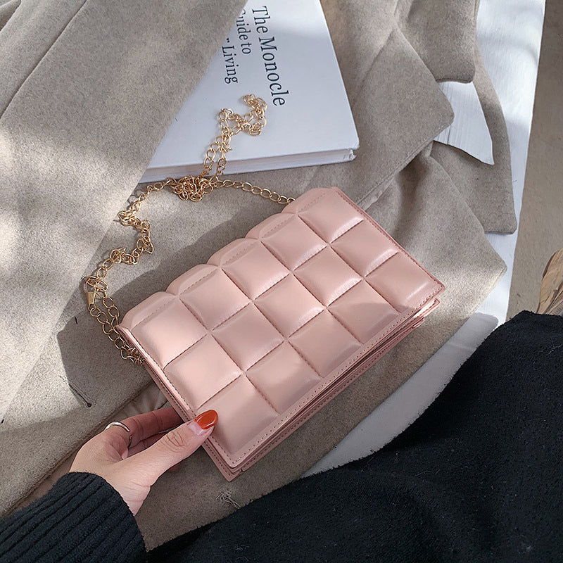 Sac à bandoulière tendance pour femme, petit sac portable à chaîne, design de niche, sac messager texturé