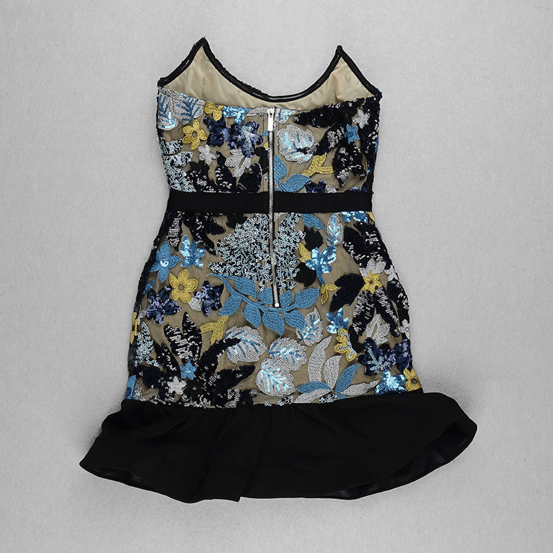 Robe bustier à sequins et queue de poisson pour femme