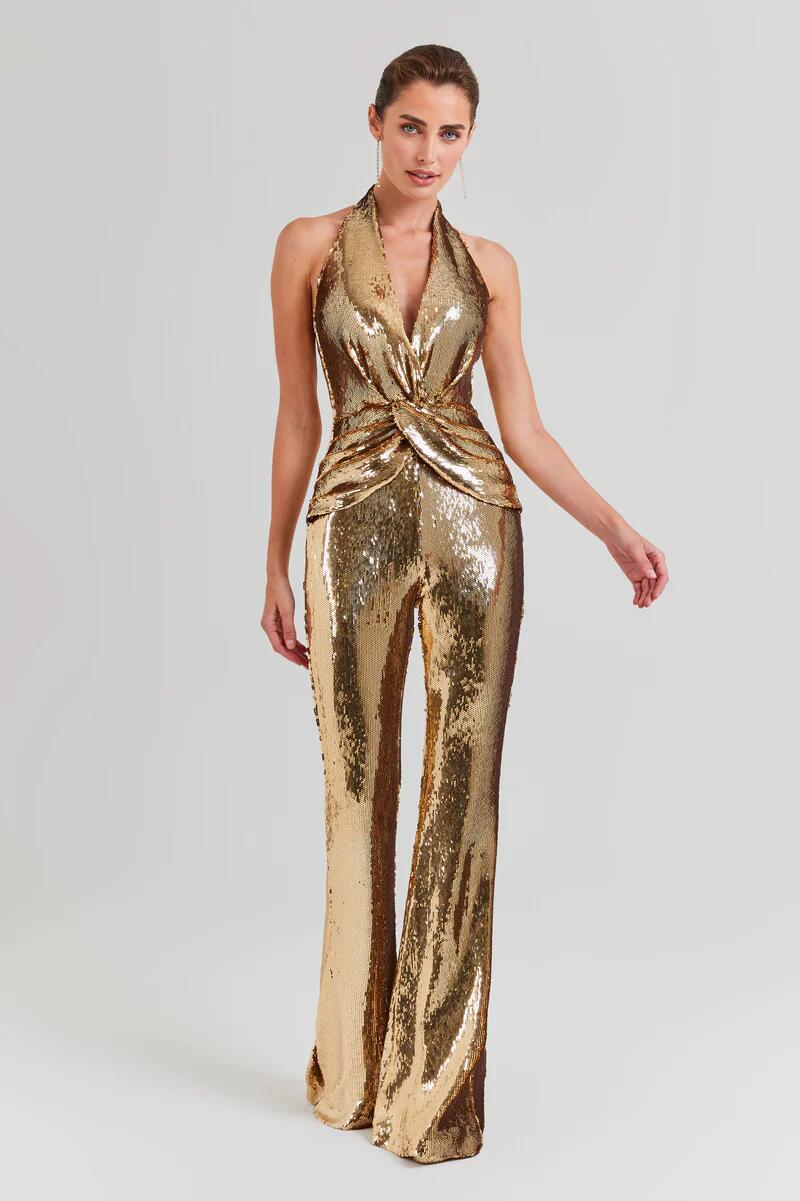 Elegant Graceful Backless Sequined Women's Jumpsuit