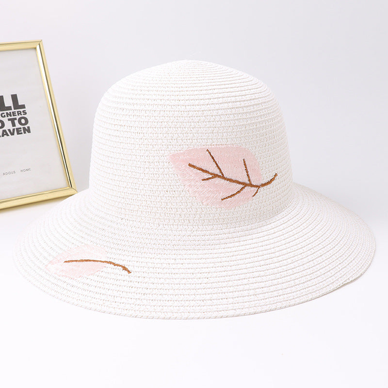 Chapeau de plage pliable en paille tricoté à la main