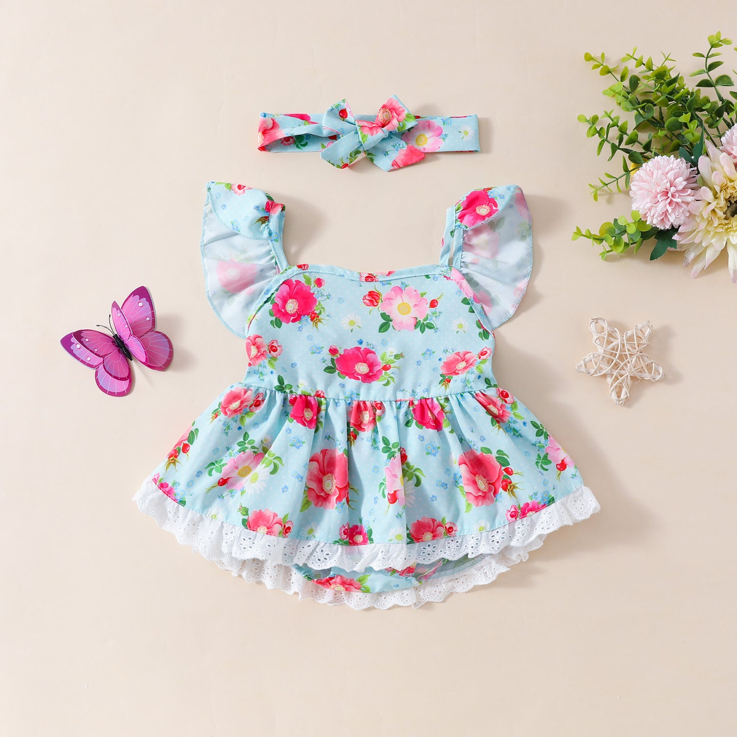 Bebé Floral Mameluco Mamelucos Mono Falda