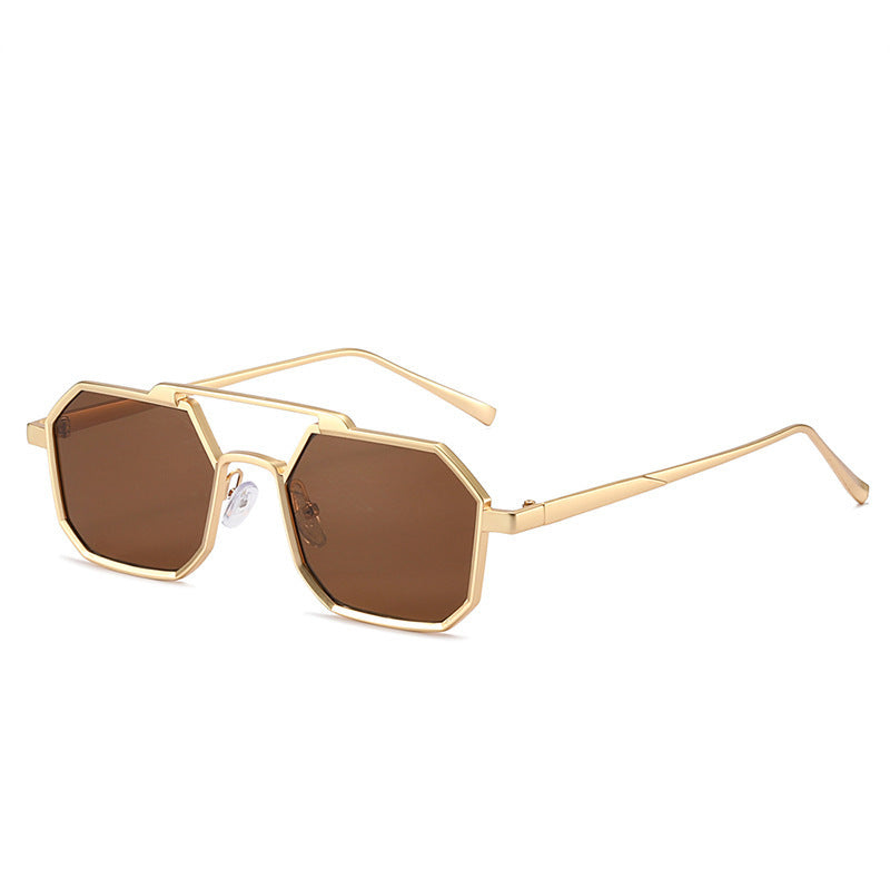 Gafas de sol de moda con montura geométrica y barra superior