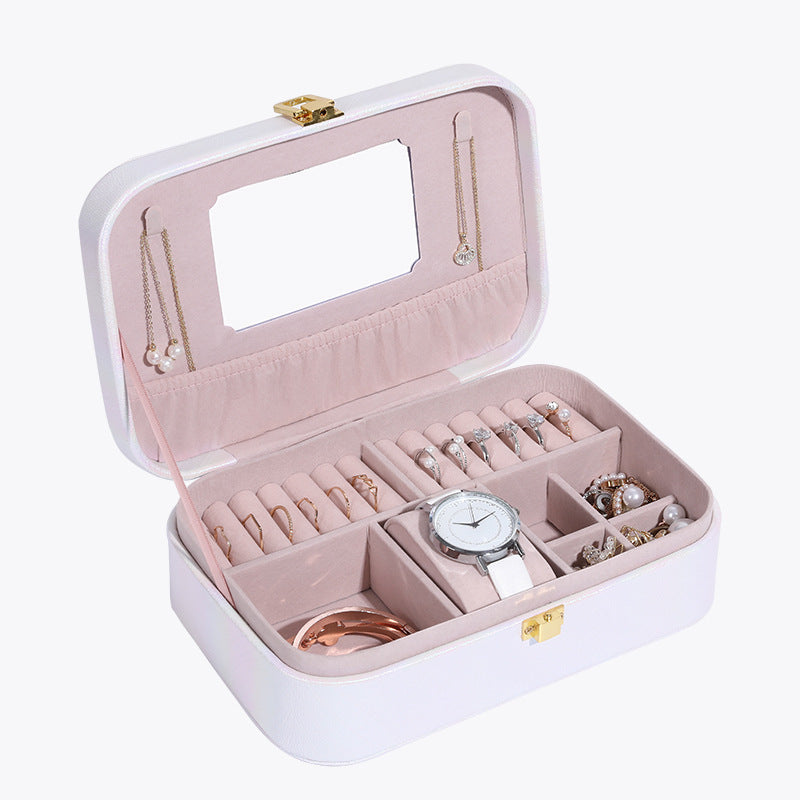 Boîte à bijoux princesse portable multifonctionnelle grande capacité