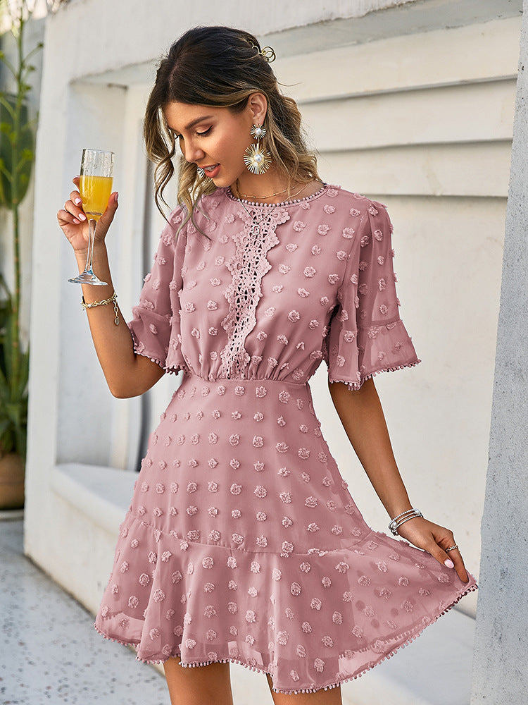 Spring And Summer Front Lace Dress INS Hem Cuff Lace Fringed Women's Skirt