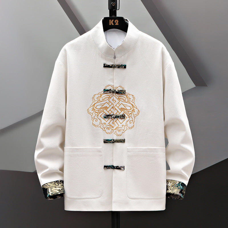 Manteau chinois brodé avec boucle de costume chinois