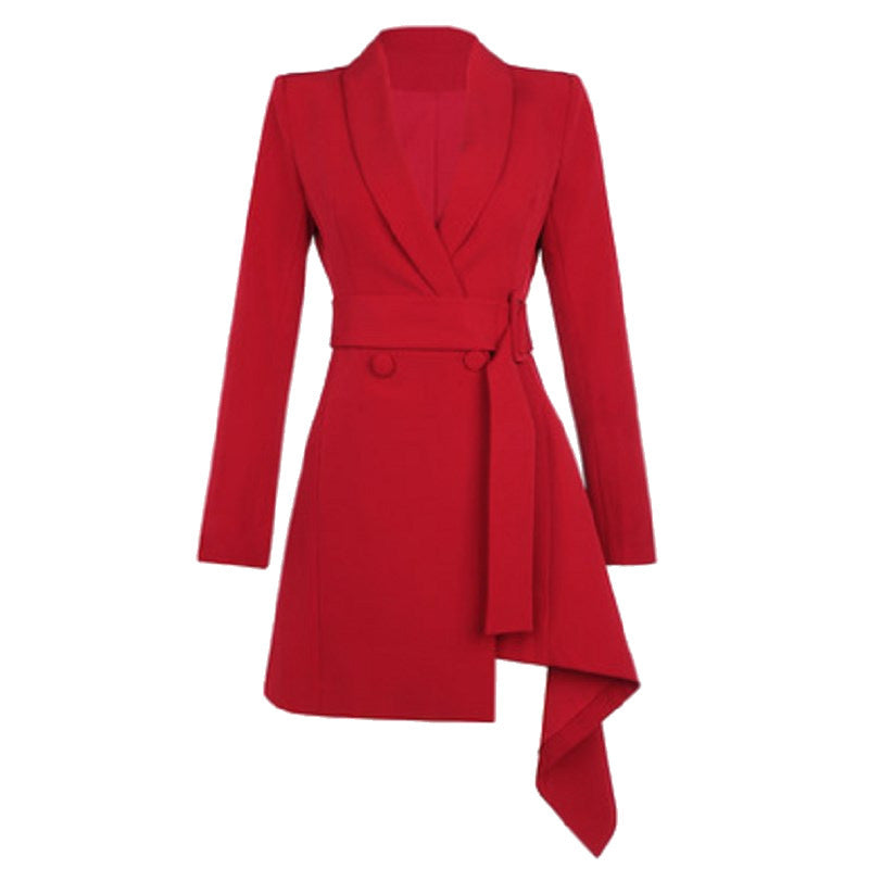 Women's Temperament Slim Fit Slim Irregular Suit Jacket Dress