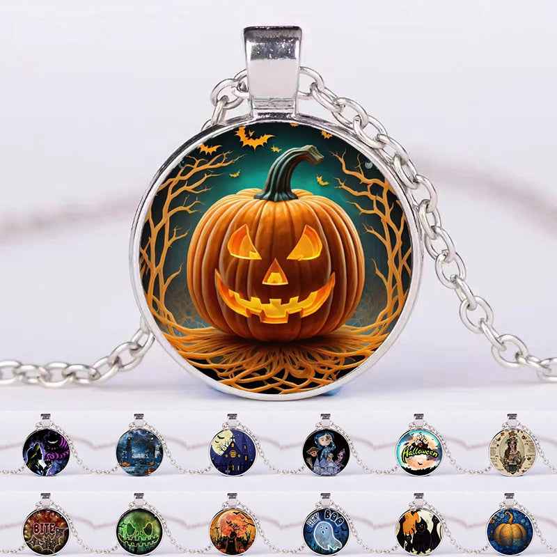 Collier rond Halloween citrouille fantôme chauve-souris hommes et femmes personnalité clavicule collier mode bijoux accessoires