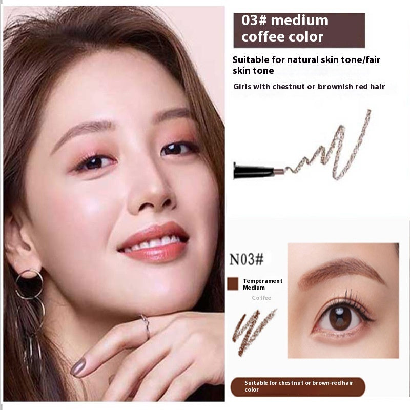 Crayon à sourcils à double tête, rotation automatique, étanche