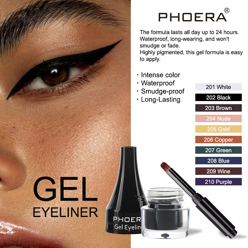 PHOERA Delineador de ojos de diez colores Delineador de ojos