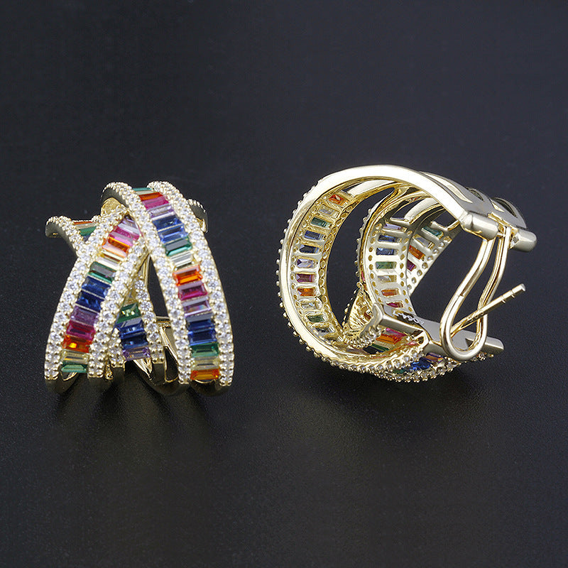 Boucles d'oreilles en argent S925 et zircon