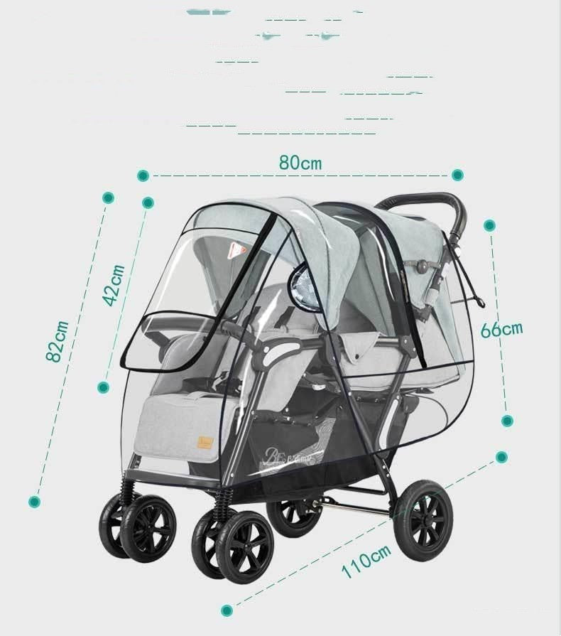 Impermeable para cochecito de bebé con funda cálida