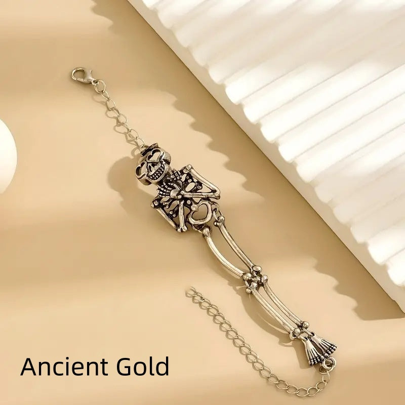 Bracelet tête de mort exagéré, bijou tendance pour Halloween
