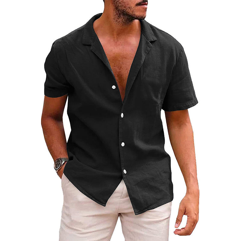 Camisas casuales con botones para hombre, camisas de playa de manga corta, ropa de verano para hombre