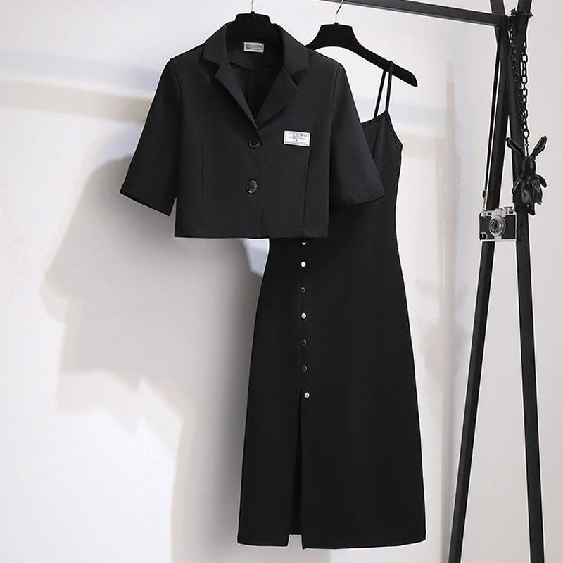 Ensemble deux pièces pour femme, robe moulante amincissante