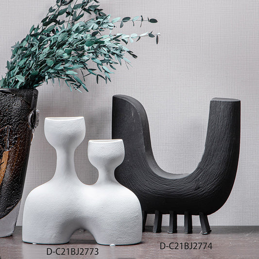 Ornement artisanal en céramique géométrique abstrait pour la maison