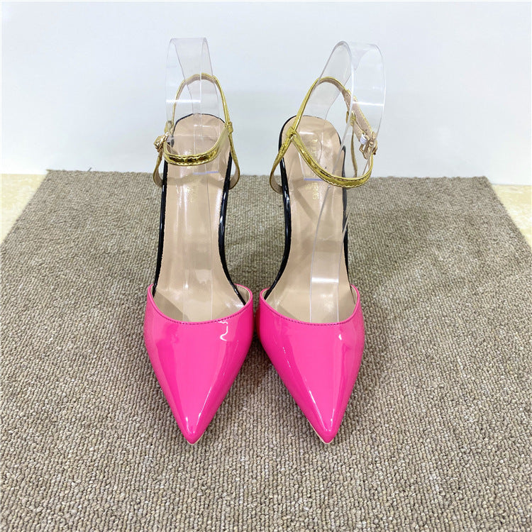 Sandales à brides colorées à talons aiguilles pour femmes