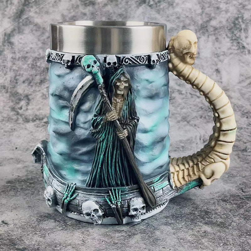 Taza creativa con forma de calavera de barco de la muerte de estilo europeo y americano