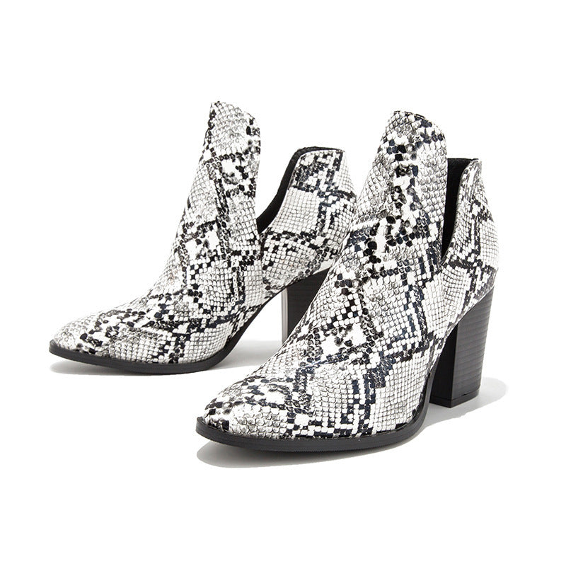 Botas con estampado de piel de serpiente