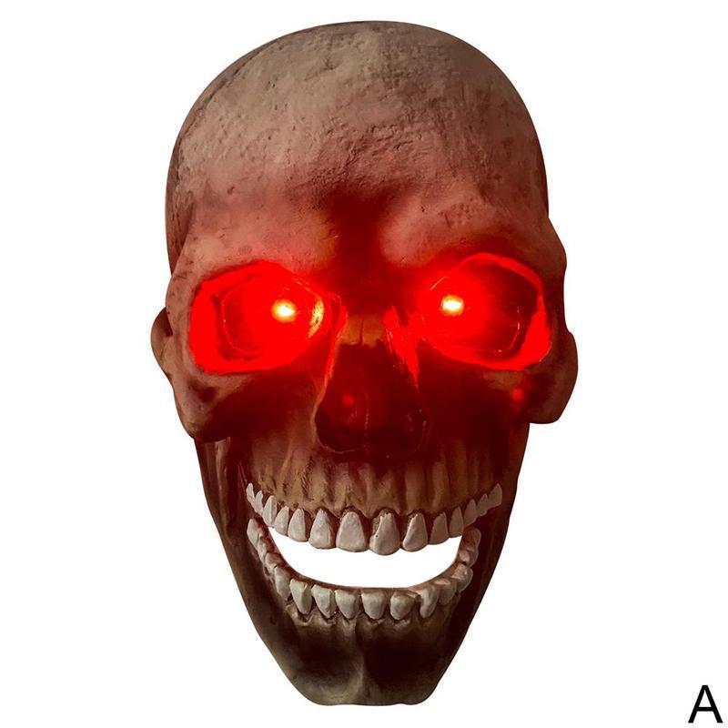 Masque d'Halloween en latex avec tête de mort et bouche mobile, accessoire de déguisement pour Halloween