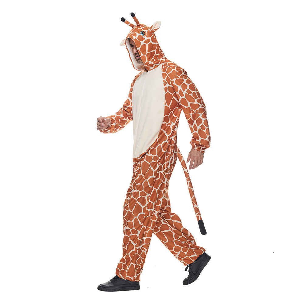 Costume de performance d'Halloween Costume de fête d'animaux Girafe Dessin animé