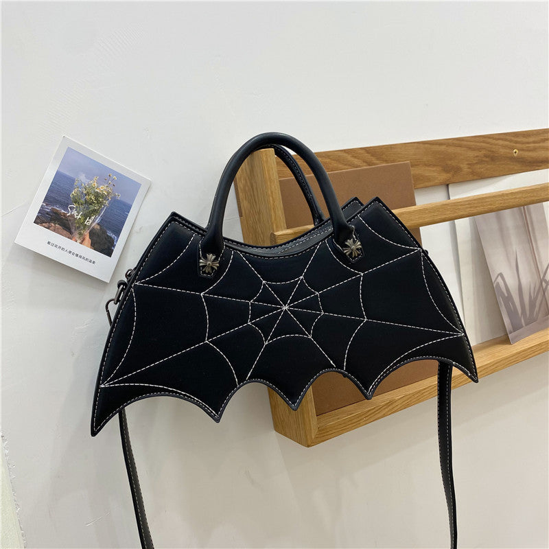 Sacs à bandoulière en forme de toile d'araignée pour Halloween, sacs à main en PU de style Batgirl Tide, sac messager à la mode