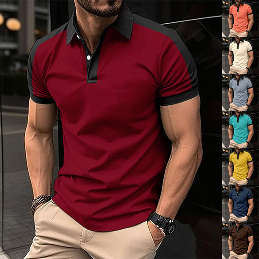Camisa de negocios de manga corta para hombre, polos casuales de verano