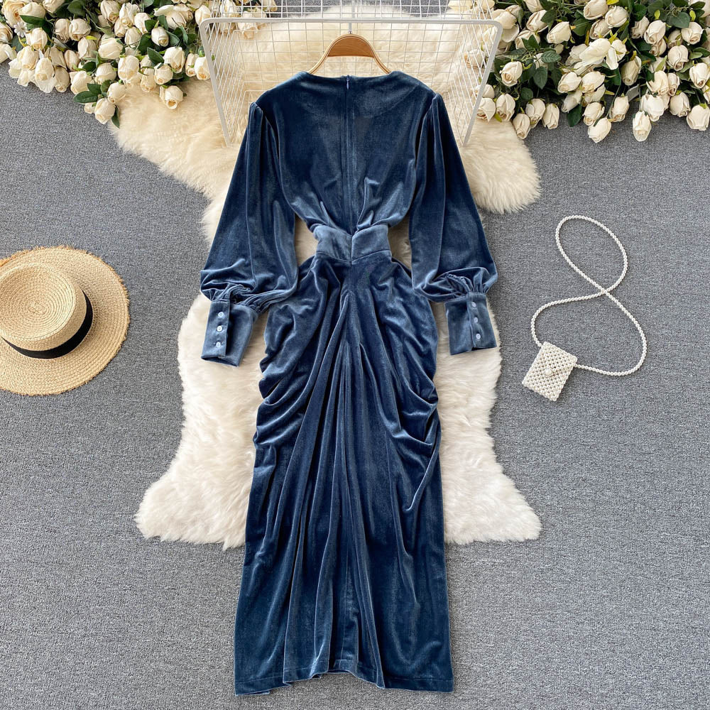 Robe en velours design pour femme