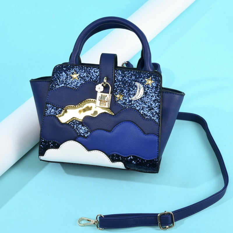 Bolsos bordados de cuero para mujer Bolsos de hombro para niña