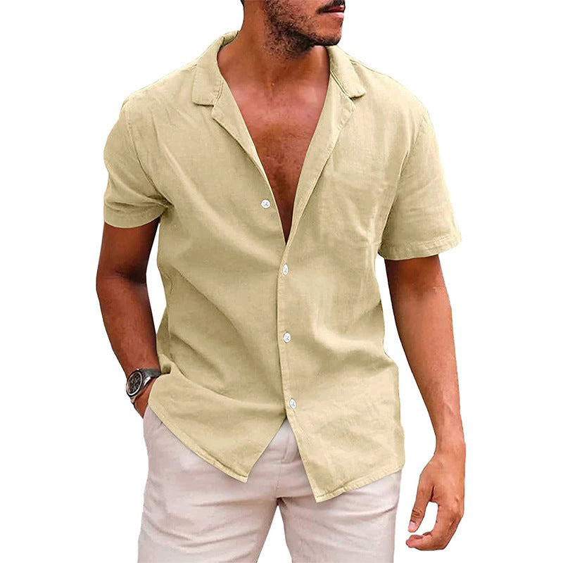 Camisas casuales con botones para hombre, camisas de playa de manga corta, ropa de verano para hombre