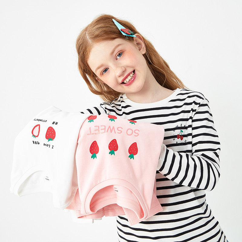 Ropa para niños Camisetas para niñas Camisetas de manga larga para niñas grandes Camisa de algodón dulce para niños pequeños