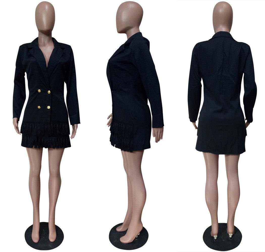 Blazer à double rangée et taille fine
