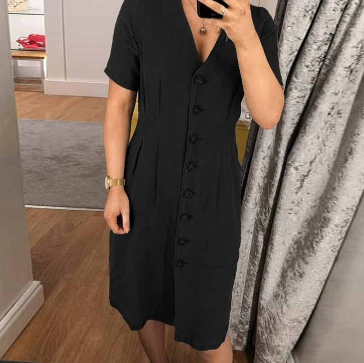 Robe décontractée en lin avec jupe pare-soleil