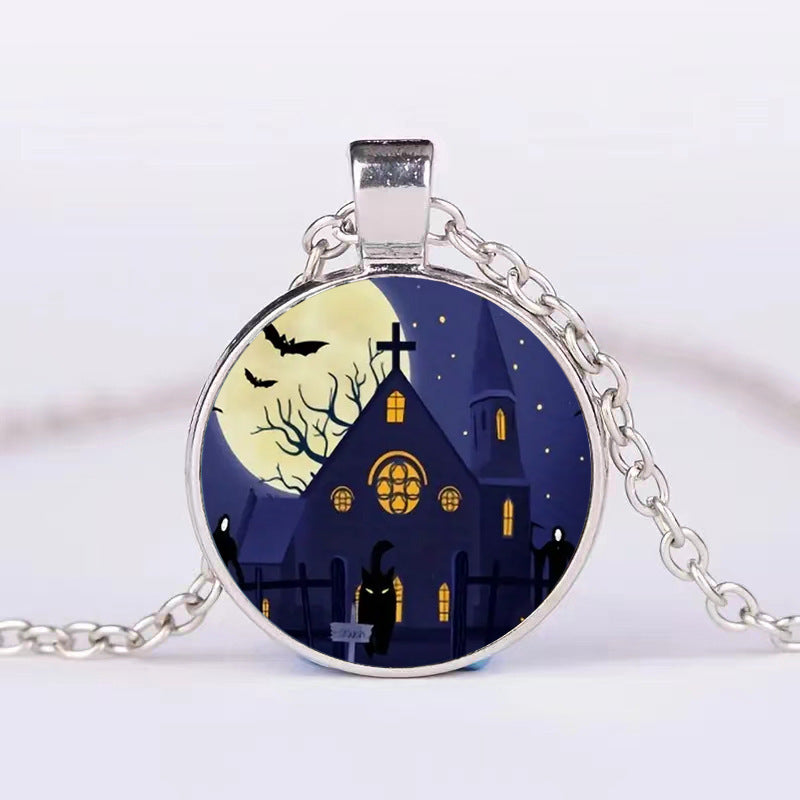 Collier rond Halloween citrouille fantôme chauve-souris hommes et femmes personnalité clavicule collier mode bijoux accessoires