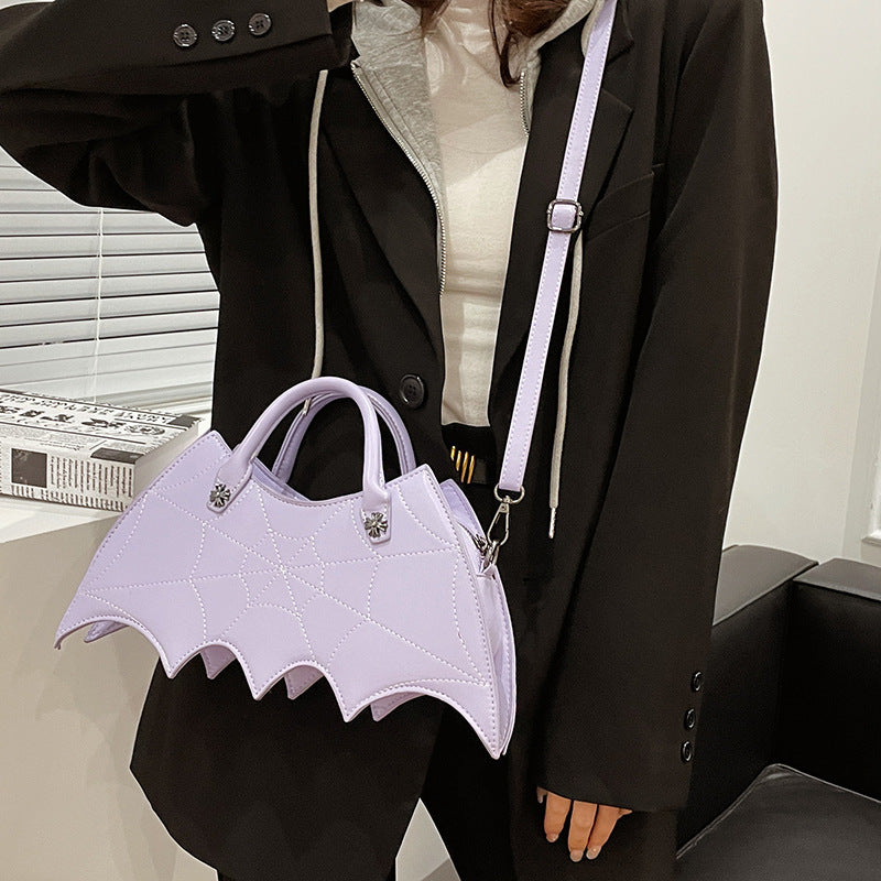 Sacs à bandoulière en forme de toile d'araignée pour Halloween, sacs à main en PU de style Batgirl Tide, sac messager à la mode