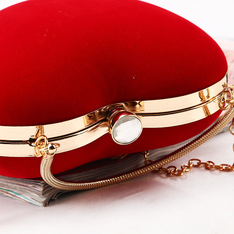 Heart-shaped Clutch Simple Dinner Bag Handmade