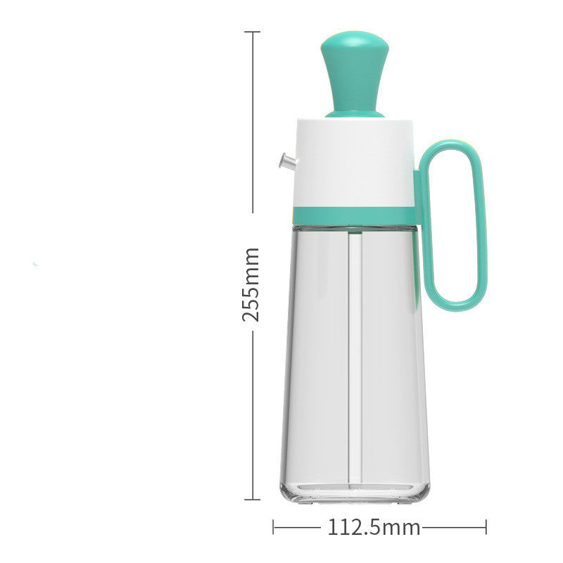 Dispensador de aceite 2 en 1 con cepillo de silicona, botella de vidrio en aerosol para aceite de barbacoa, botella de silicona para cocinar a la parrilla, condimentos, utensilios de cocina