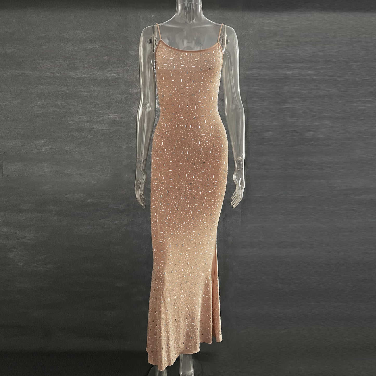 Light Diamond Sexy Suspender Mermaid Dress Gown