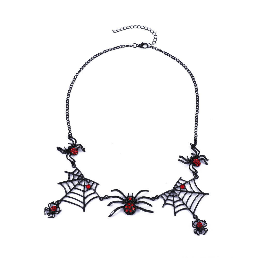 Collier d'Halloween en forme d'araignée et de toile d'araignée, collier de personnalité, accessoires de bijoux tendance