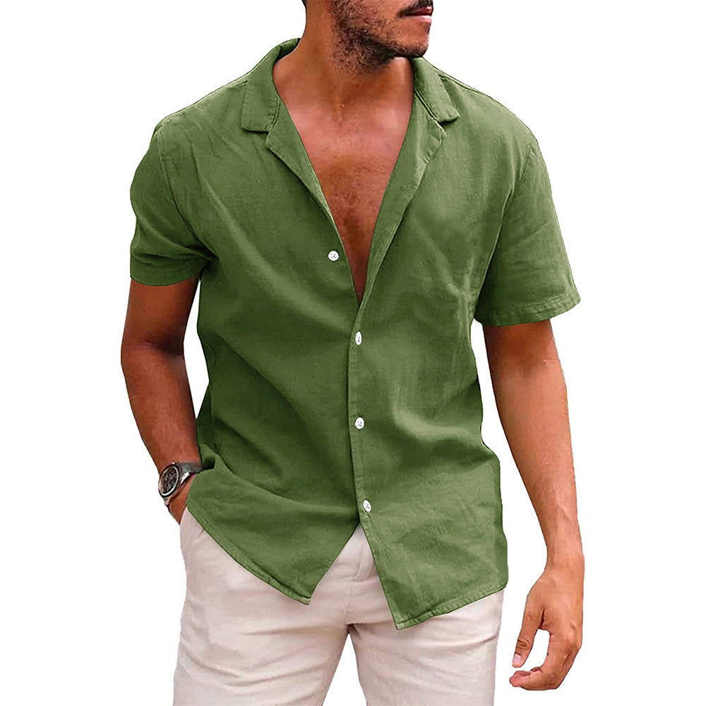 Camisas casuales con botones para hombre, camisas de playa de manga corta, ropa de verano para hombre