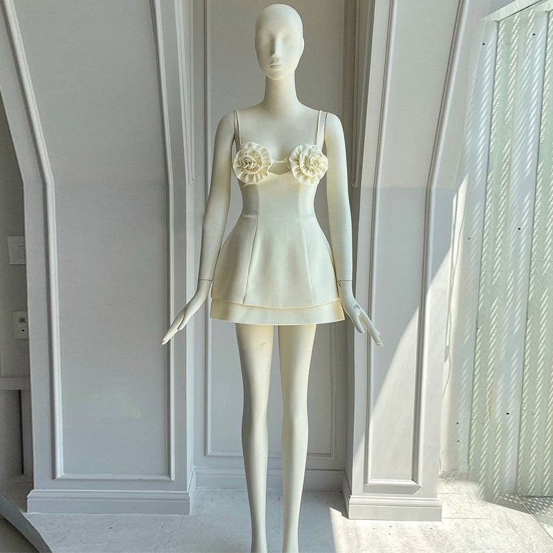 Ensemble haut et jupe à fleurs tridimensionnelles de conception de mode