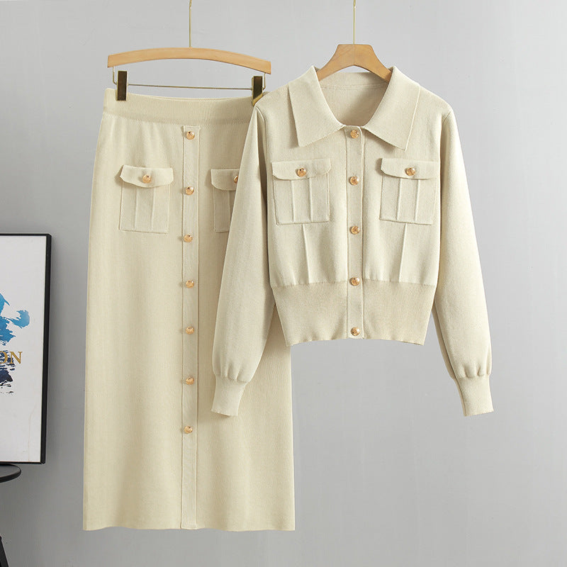 Costume en tricot de style français pour femme, nouvelle collection printemps-automne