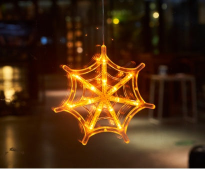 Luces LED colgantes para ventana de Halloween, luces colgantes de calabaza y araña, luces de ambiente de terror fantasma, luces decorativas para fiestas navideñas, decoración del hogar