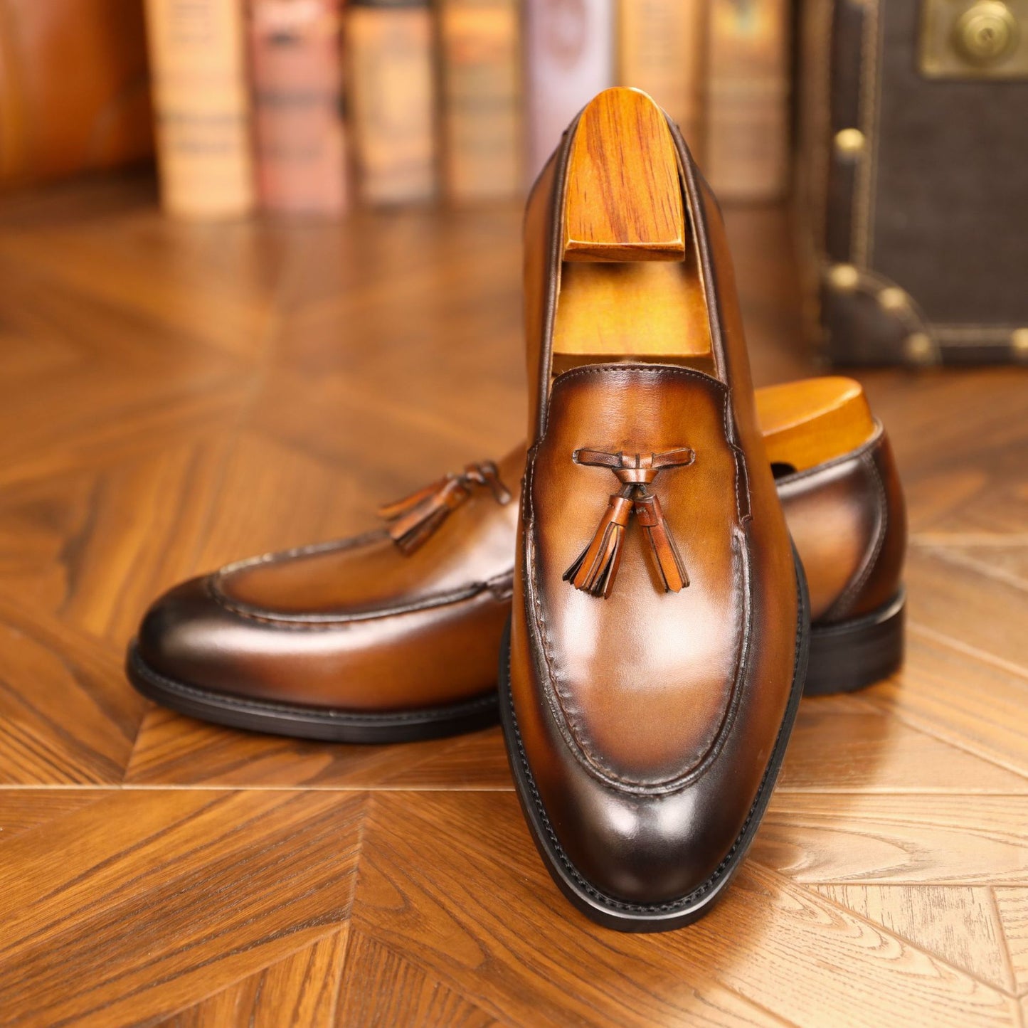 Mocassins à pampilles pour hommes, chaussures britanniques haut de gamme
