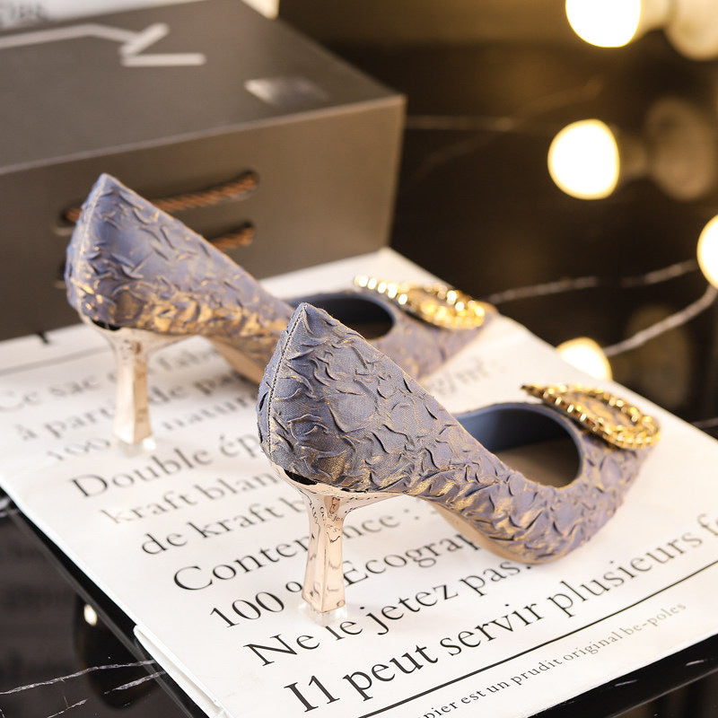 Escarpins à talons aiguilles pour adolescentes françaises, design étudiant, style niche, tempérament