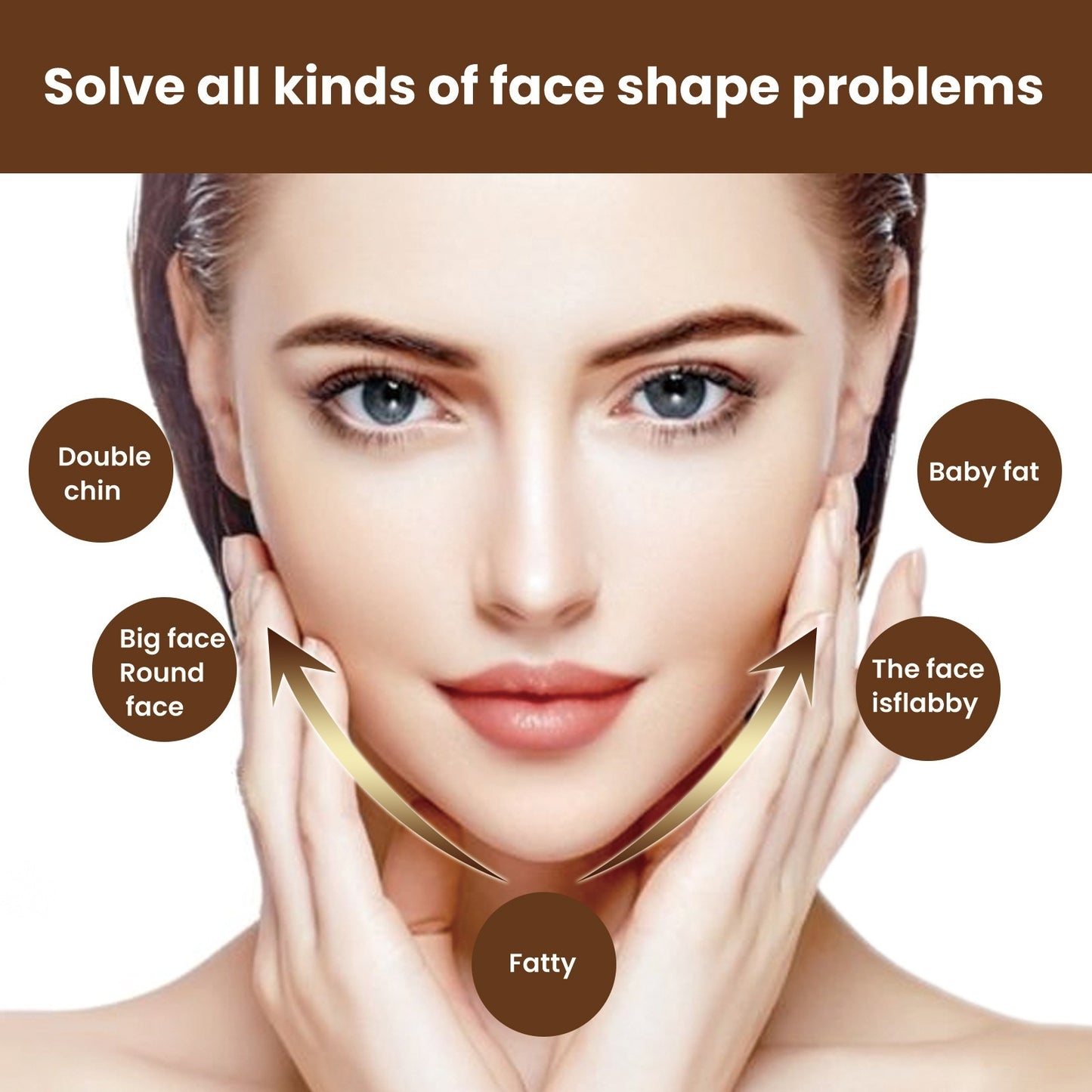 Masque facial resserrant et modelant pour le visage en V
