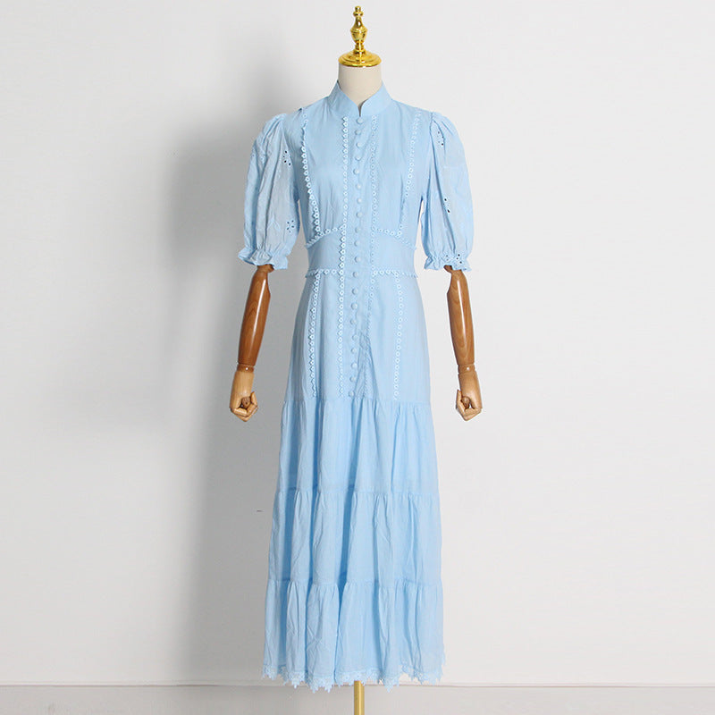 Temperament And Elegant Single-breasted Waist Slimming Dress