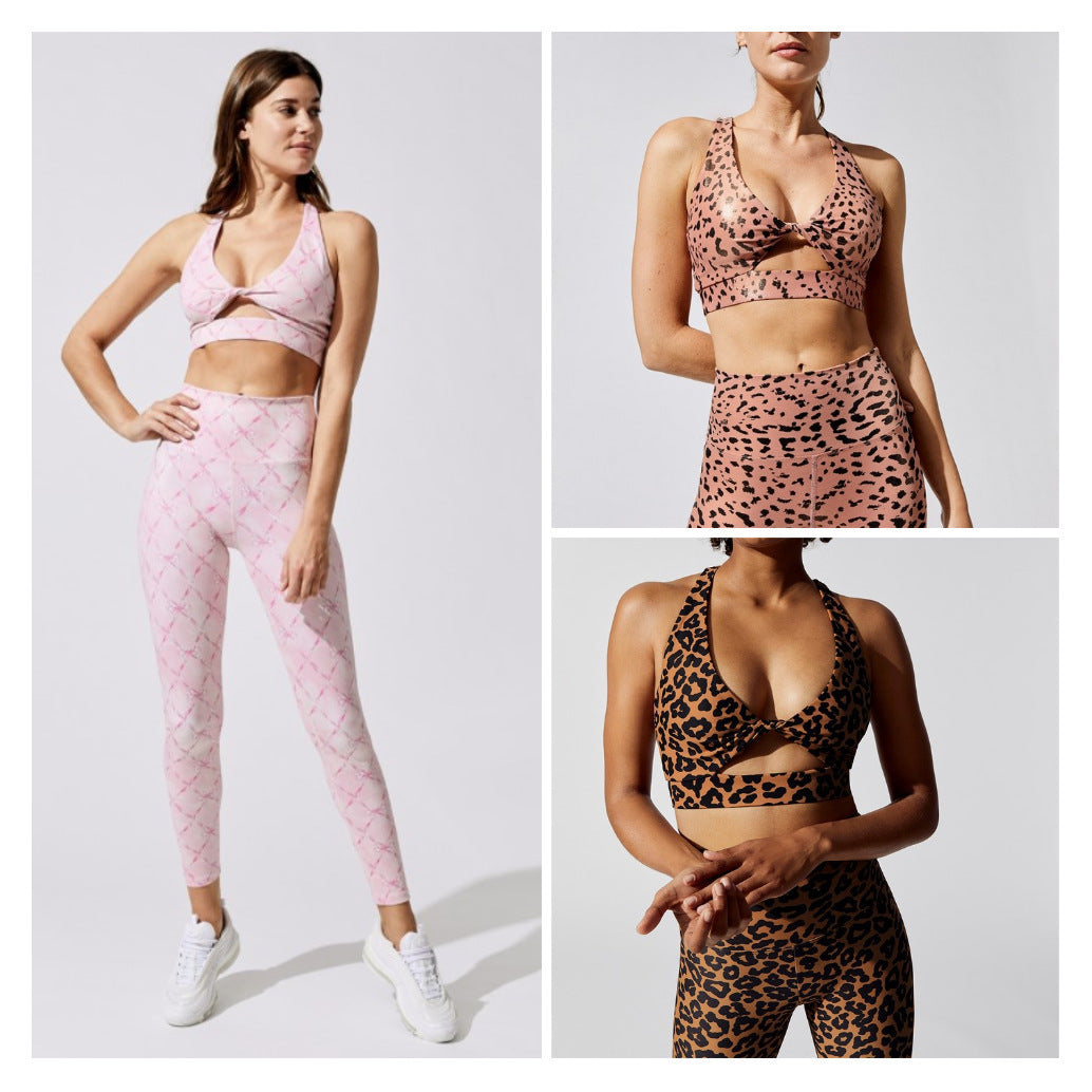 Gilet croisé sur le devant, pantalon de sport, fitness, yoga, ensemble deux pièces
