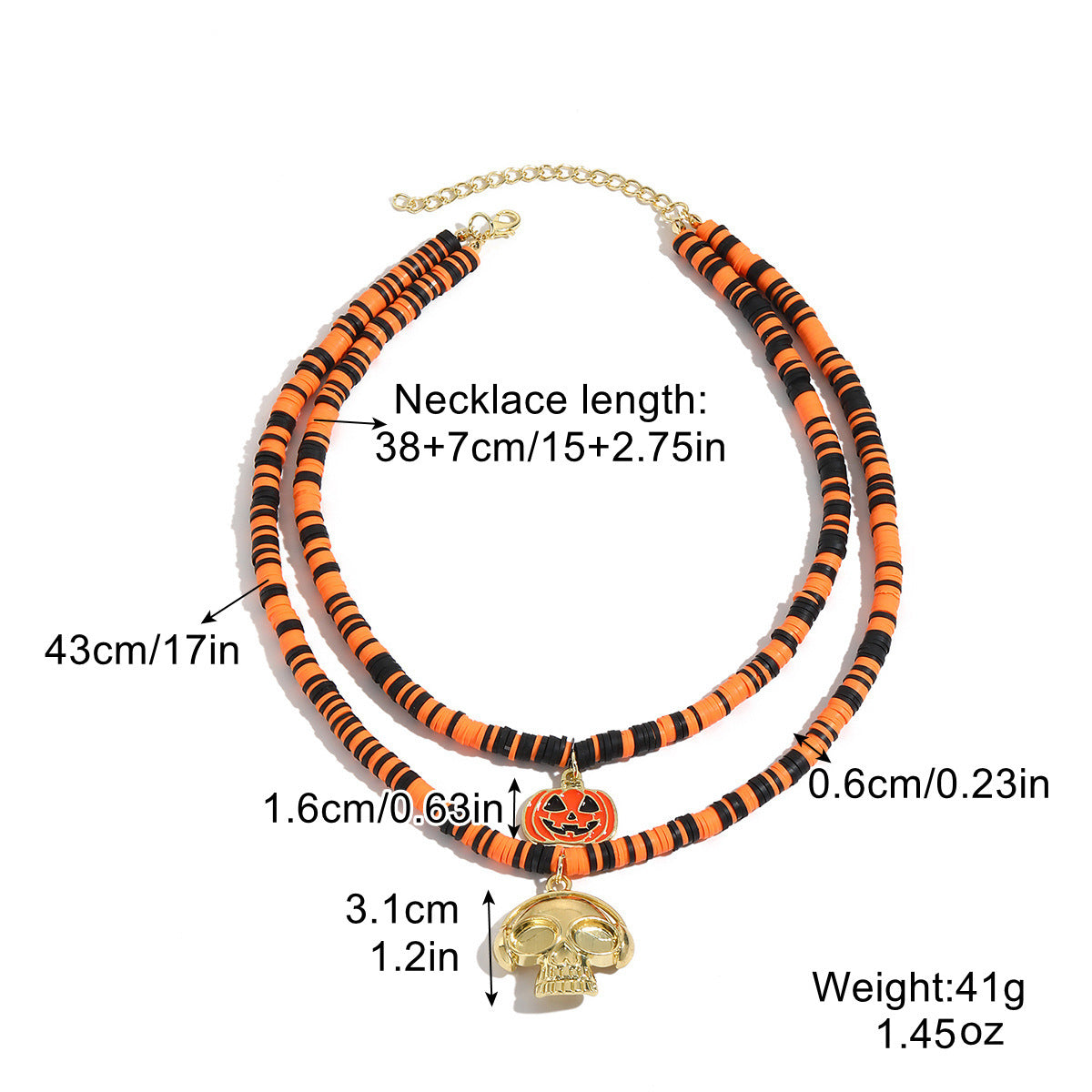 Collier d'Halloween, pendentif chauve-souris, fantôme, crâne, citrouille, araignée, accessoires