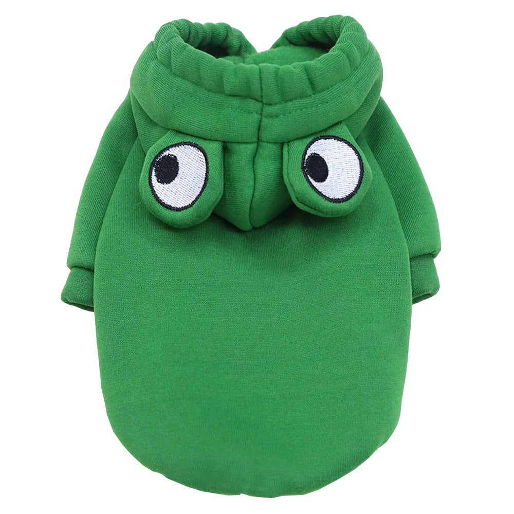 Ropa suave y cálida para gatos pequeños, perros, gatos, divertido disfraz de rana para Halloween, sudaderas creativas para gatitos, sudaderas con capucha de otoño para mascotas